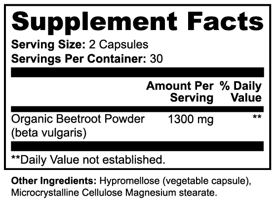 Rosaluna beetroot | Supplement Facts